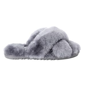 Free People crossband fur slippers
